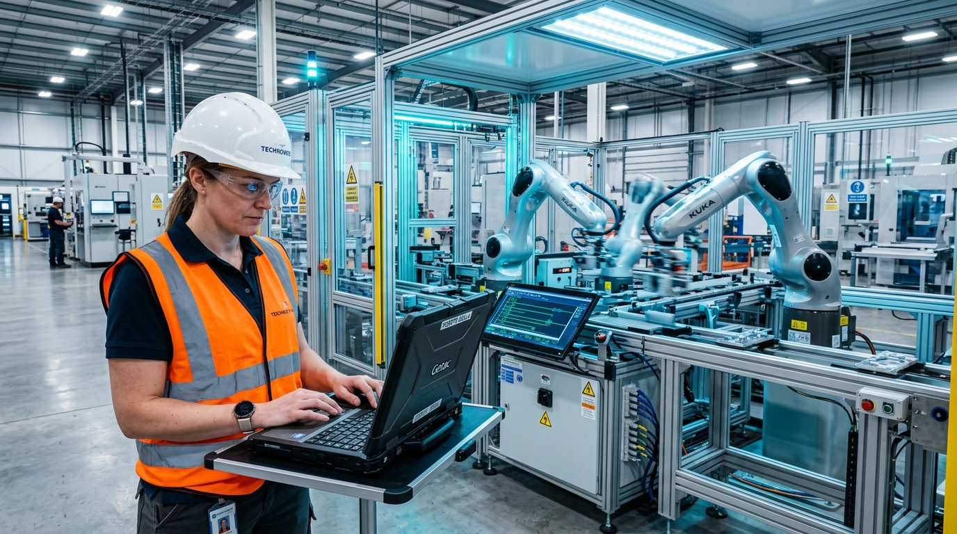 Automation Engineer on the job — illustrative