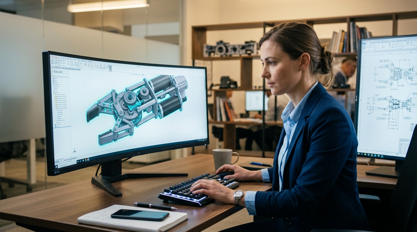 Mechanical Engineer on the job — illustrative