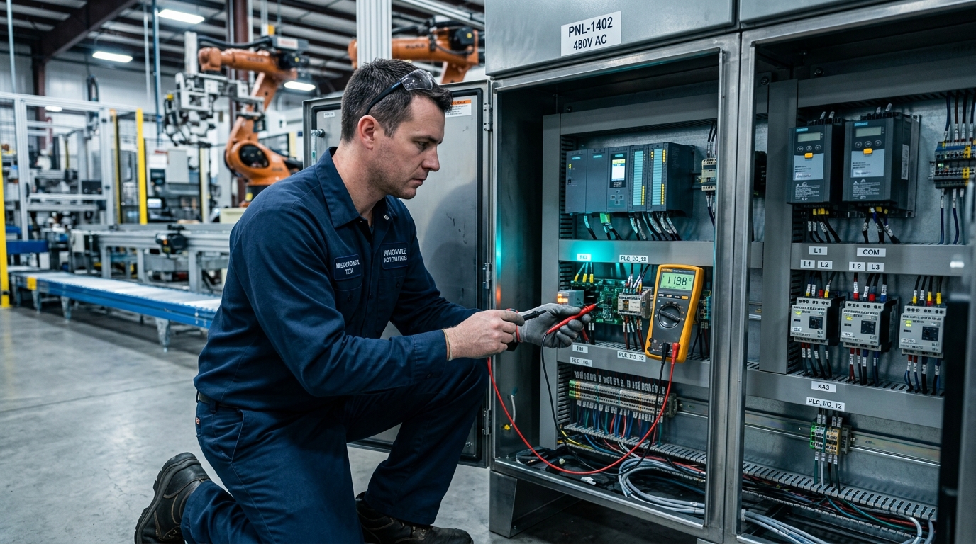 Mechatronics Technician on the job — illustrative